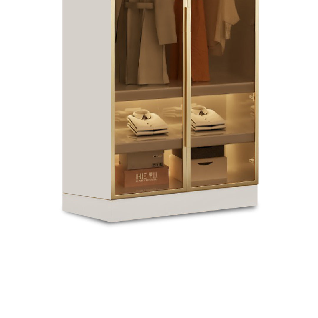 QUINN Gold Tea Glass Door Wardrobe
