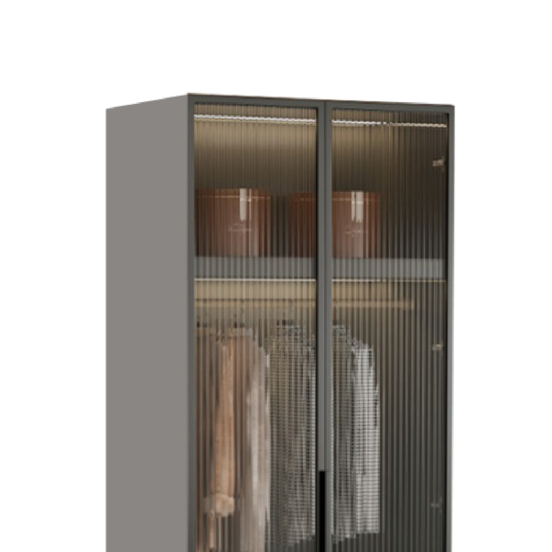 QUINN Grey Modular Fluted Wardrobe