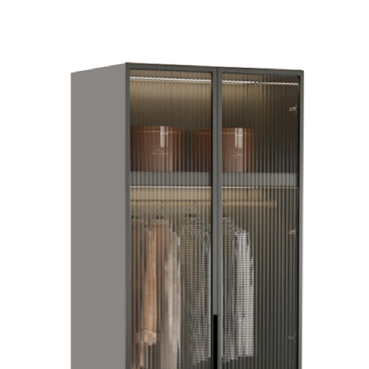QUINN Grey Modular Fluted Wardrobe