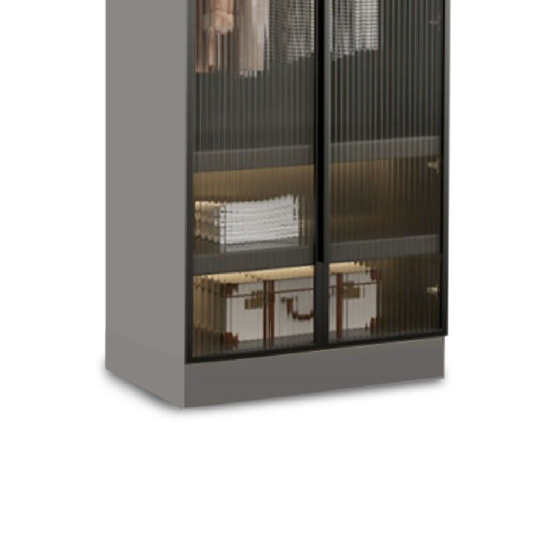 QUINN Grey Modular Fluted Wardrobe