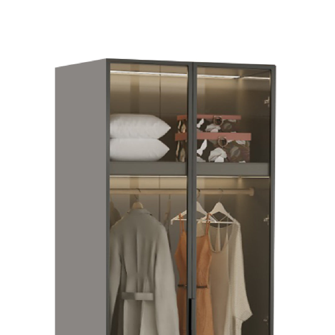 QUINN Grey Glass Door Wardrobe