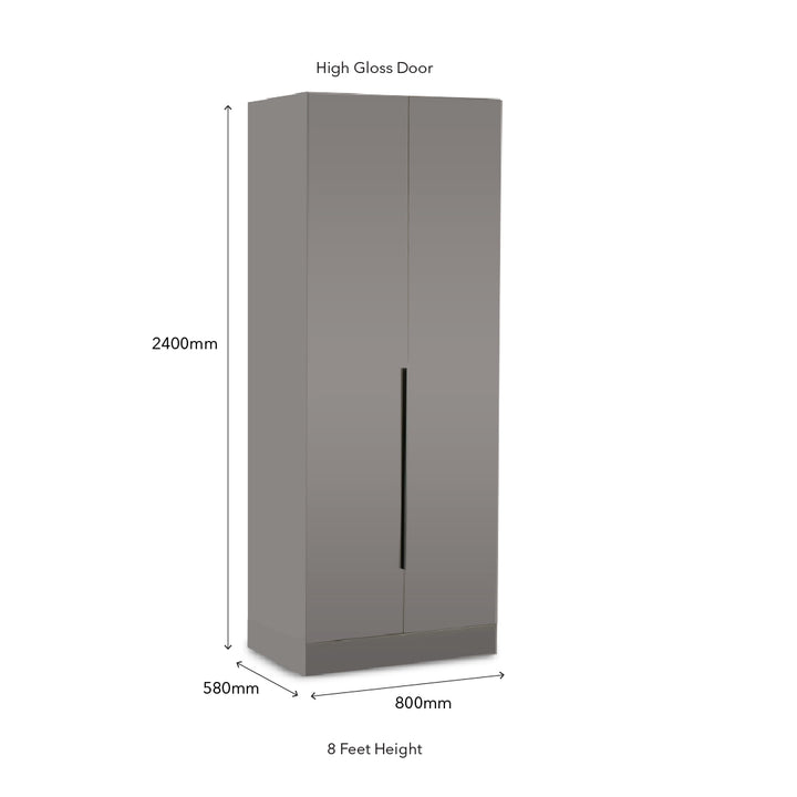 QUINN Grey Modular High Gloss Wardrobe