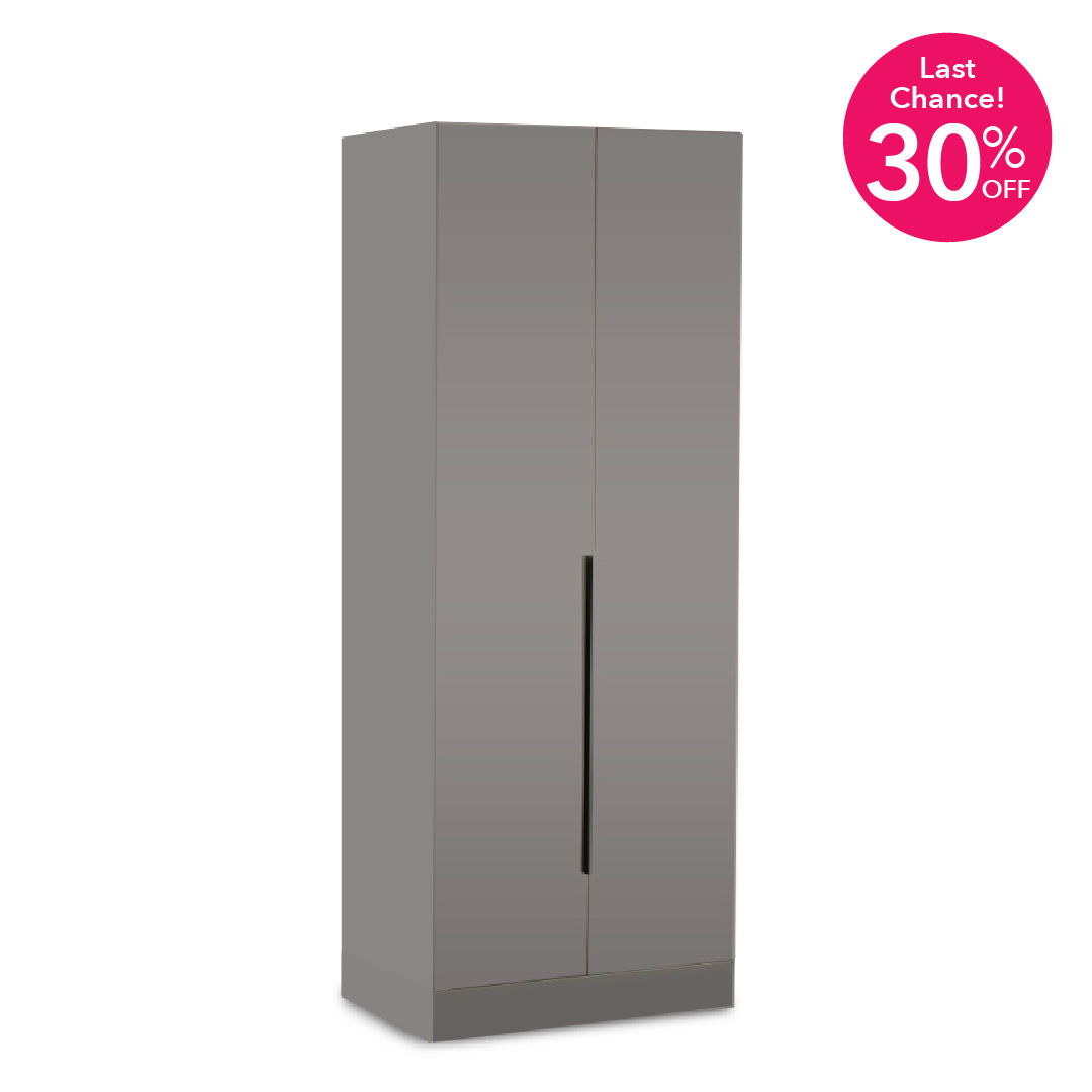 QUINN Grey Modular High Gloss Wardrobe