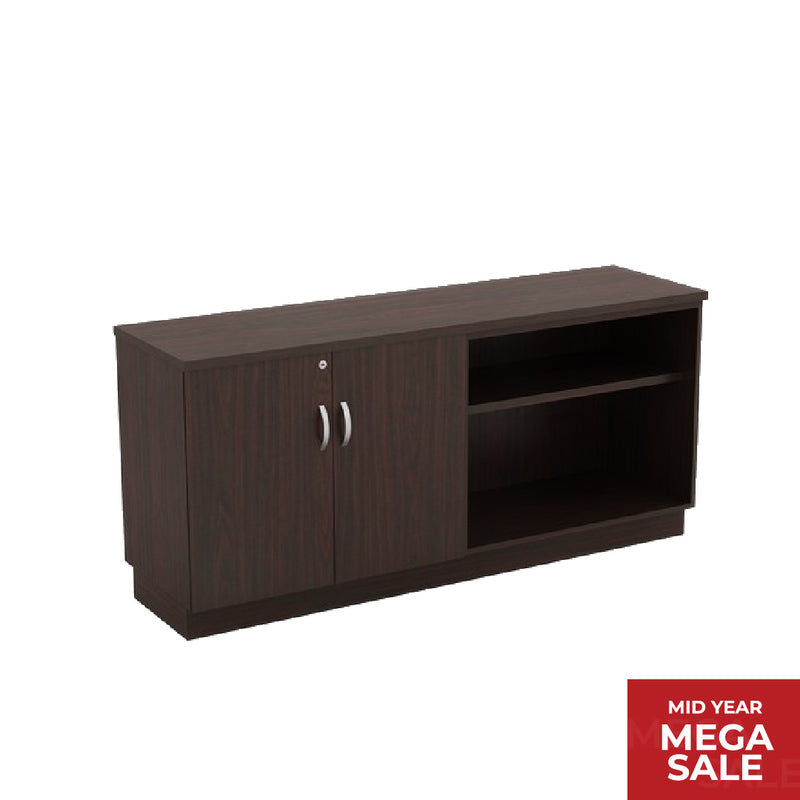 QUUPA Open Shelf Low Cabinet with Swinging Door