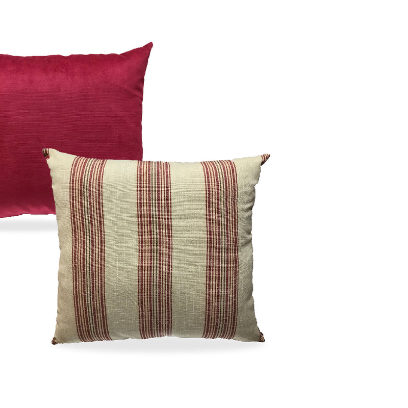 Designer Pillow (Square pillow) Stripes Red