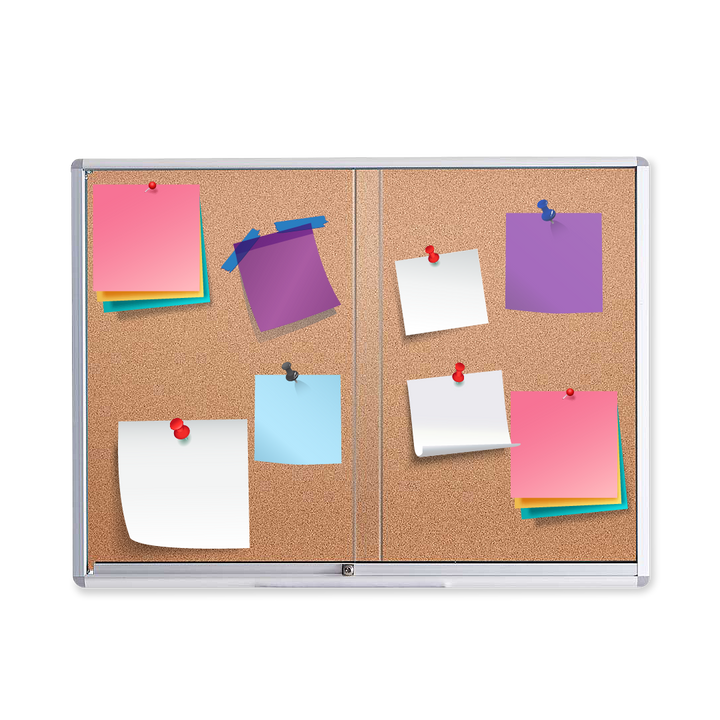 REI Notice Board Sliding Glass Cabinet Aluminium Frame