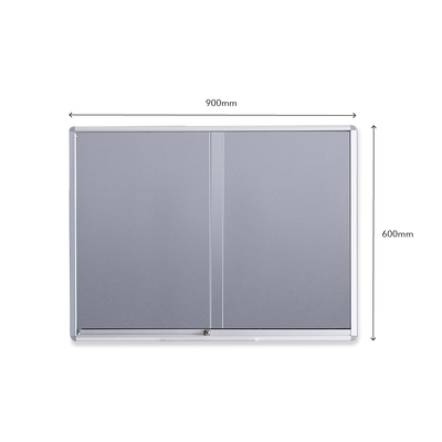 REI Notice Board Sliding Glass Cabinet Aluminium Frame