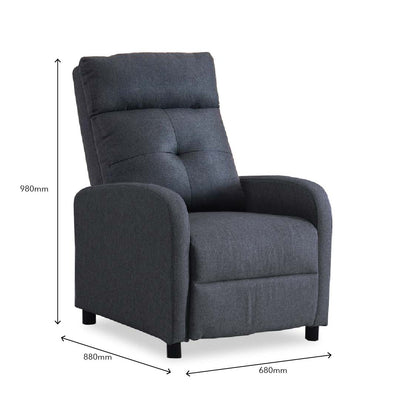 RISTOL III Recliner Sofa Dark Grey