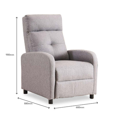 RISTOL III Recliner Sofa Light Grey