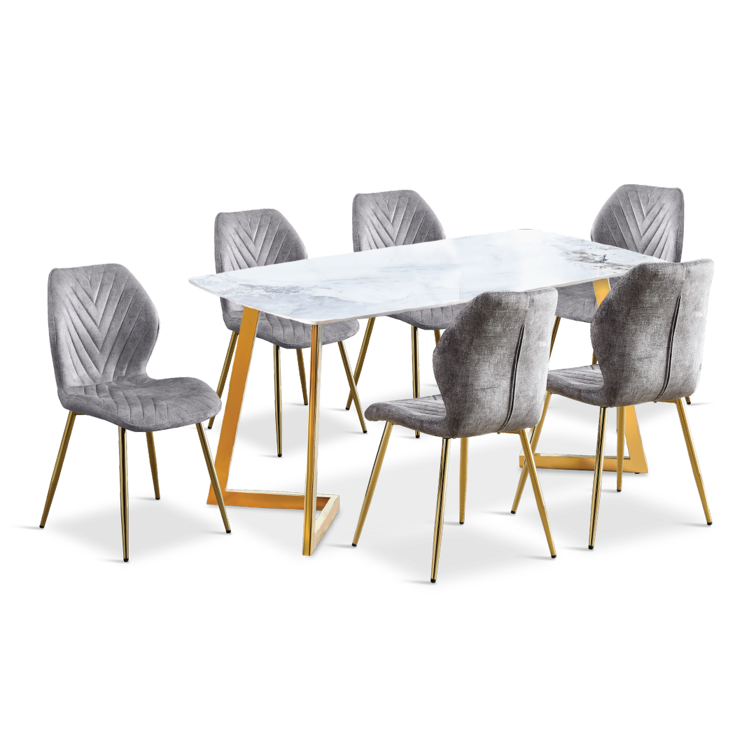 ROSALIE Dining Set Dark Grey