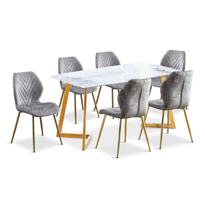 ROSALIE Dining Set Dark Grey