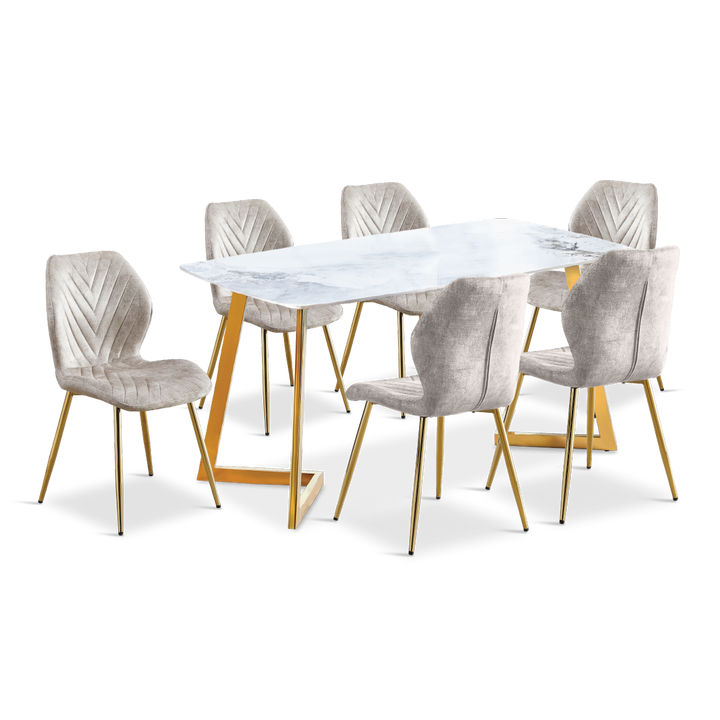 ROSALIE Dining Set Light Grey