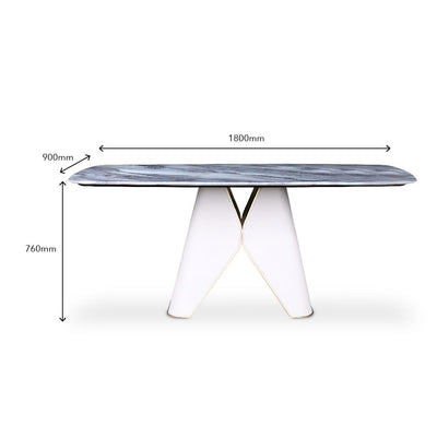 RUNO Crystal Marble Dining Table