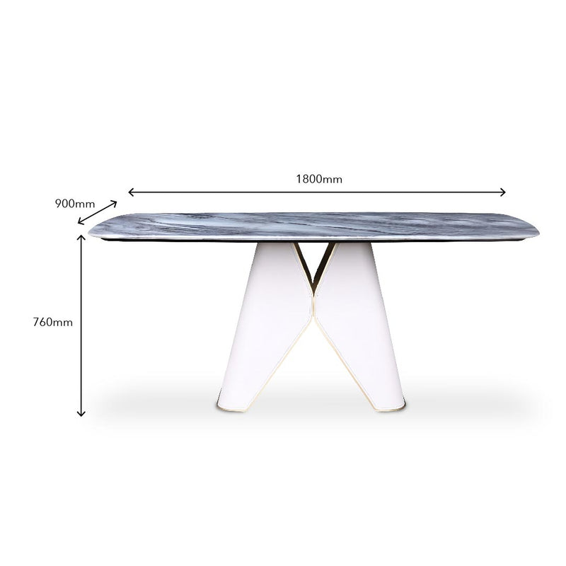 RUNO Crystal Marble Dining Table