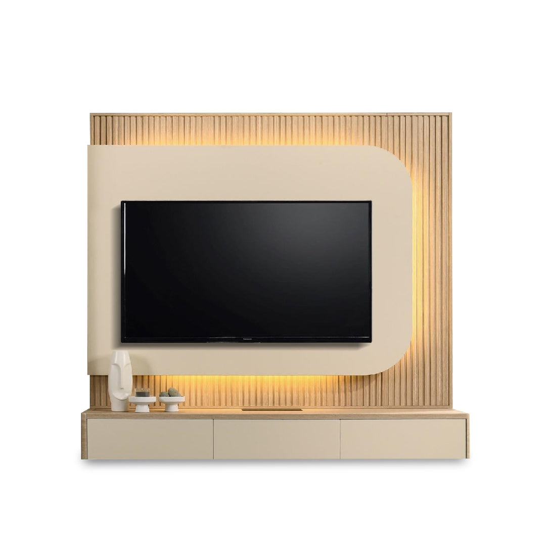 RUSHI Wall Mounted TV & Display Cabinet Set