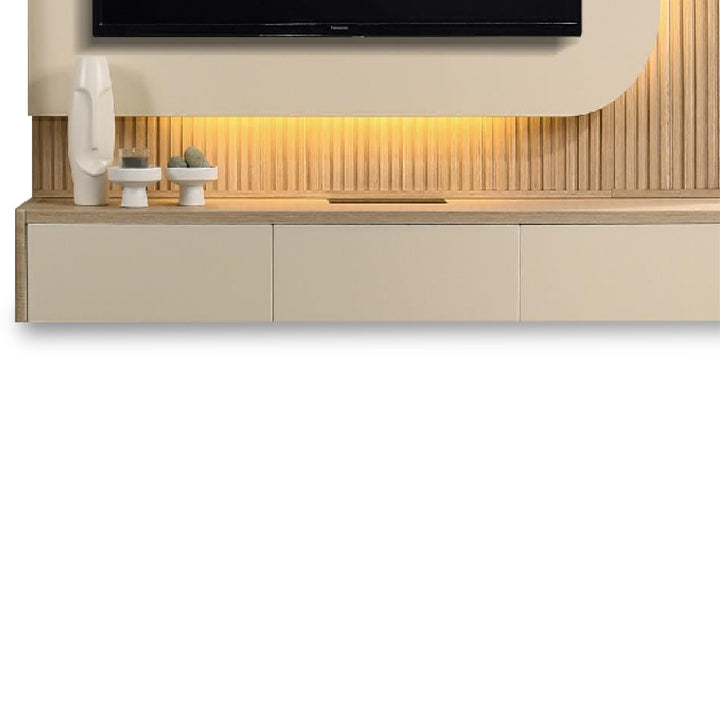RUSHI Wall Mounted TV & Display Cabinet Set