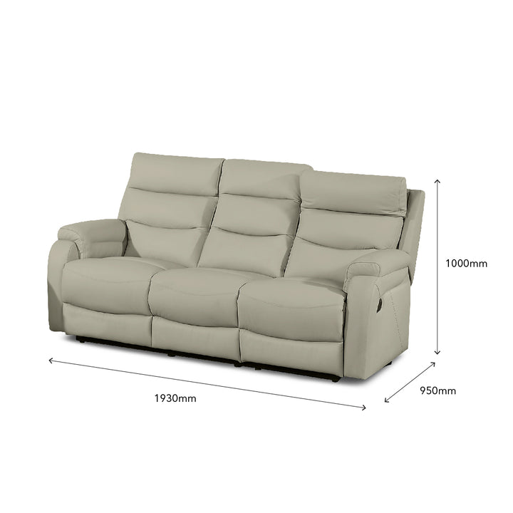 RYDIA Manual Recliner 3 Seater Sofa