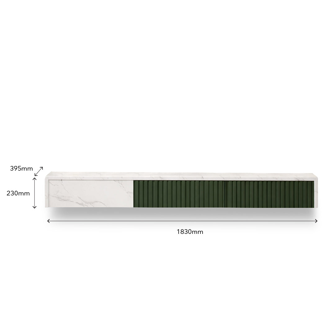 RYOHIN Wall Mounted Dark Green TV Cabinet