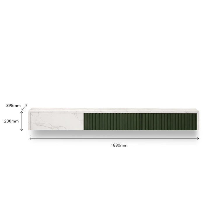 RYOHIN Wall Mounted Dark Green TV Cabinet