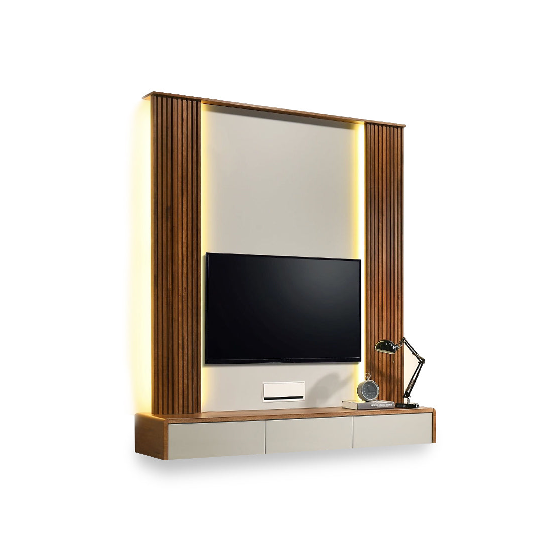RYOHIN Wall Mounted Brown TV Cabinet