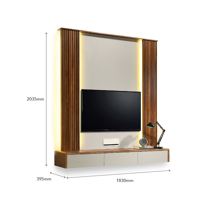 RYOHIN Wall Mounted Brown TV Cabinet