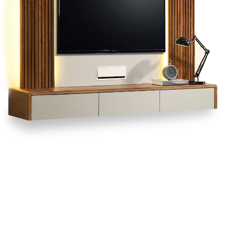 RYOHIN Wall Mounted Brown TV Cabinet