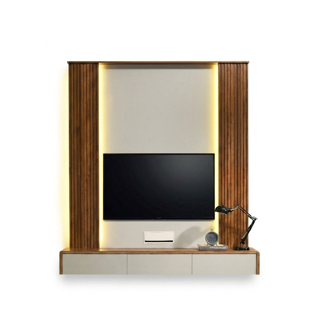 RYOHIN Wall Mounted Brown TV Cabinet