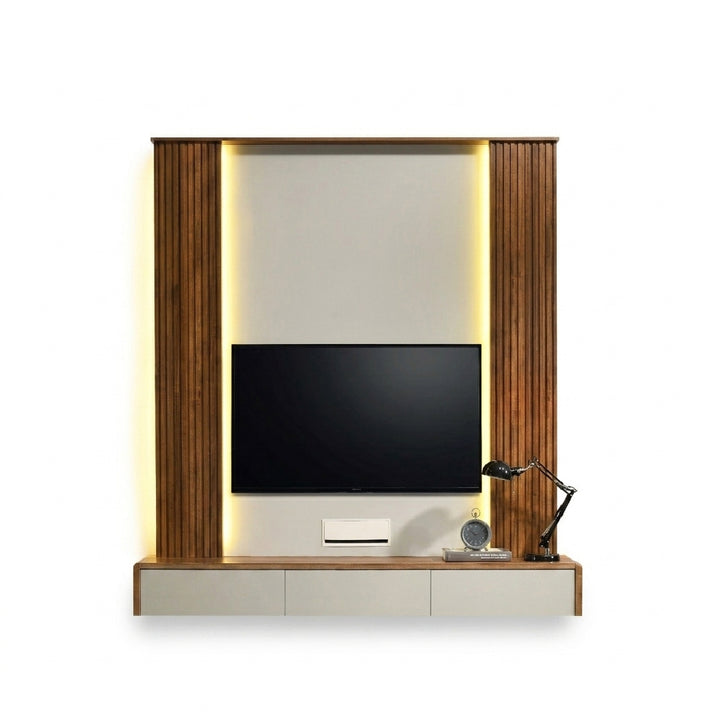 RYOHIN Wall Mounted Brown TV Cabinet