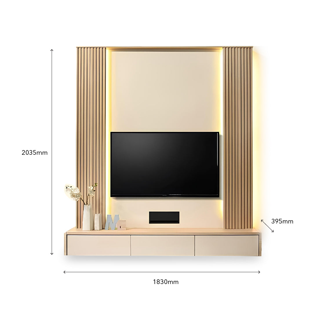 RYOHIN Wall Mounted Light Beige TV Cabinet