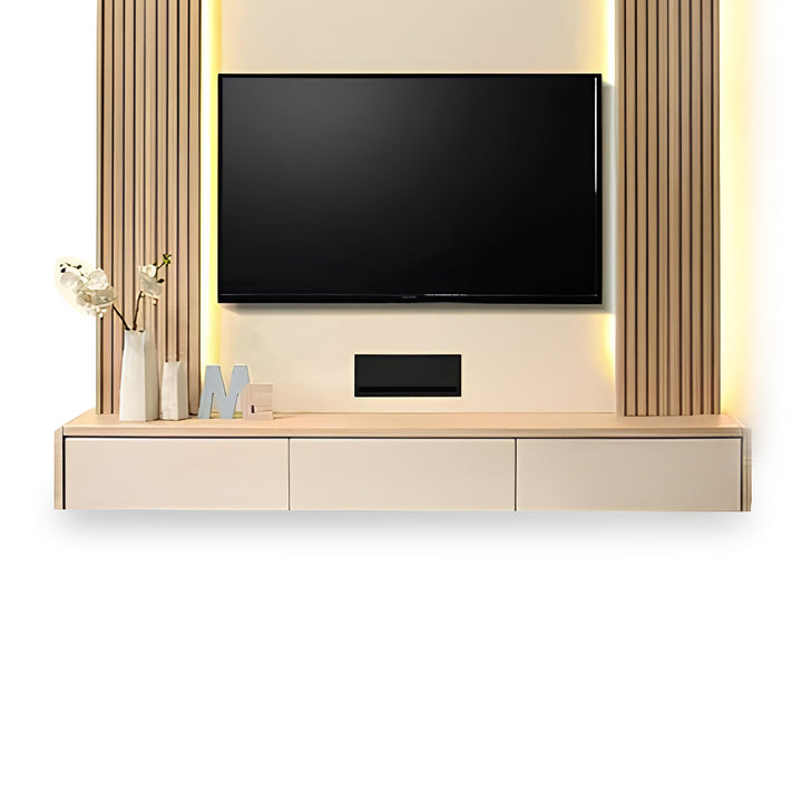 RYOHIN Wall Mounted Light Beige TV Cabinet