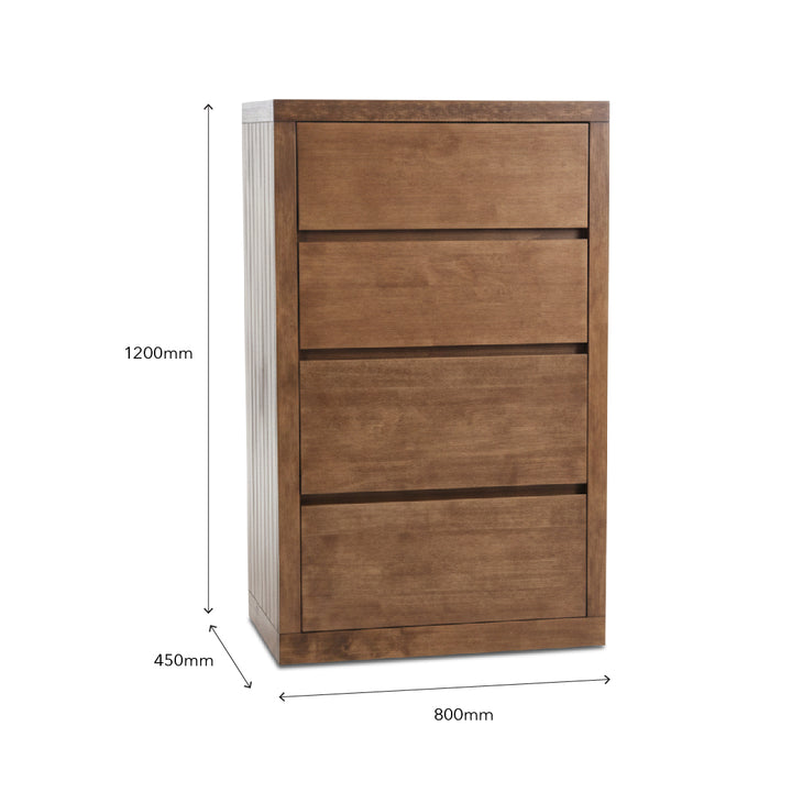 RAILEY 4 Drawer Solid Wood Chest