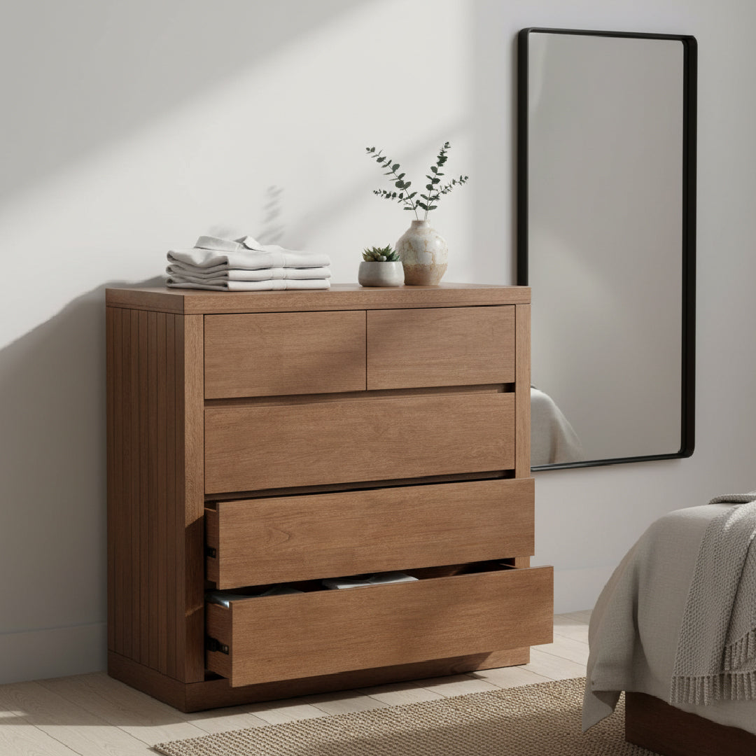 RAILEY 5 Drawer Solid Wood Chest