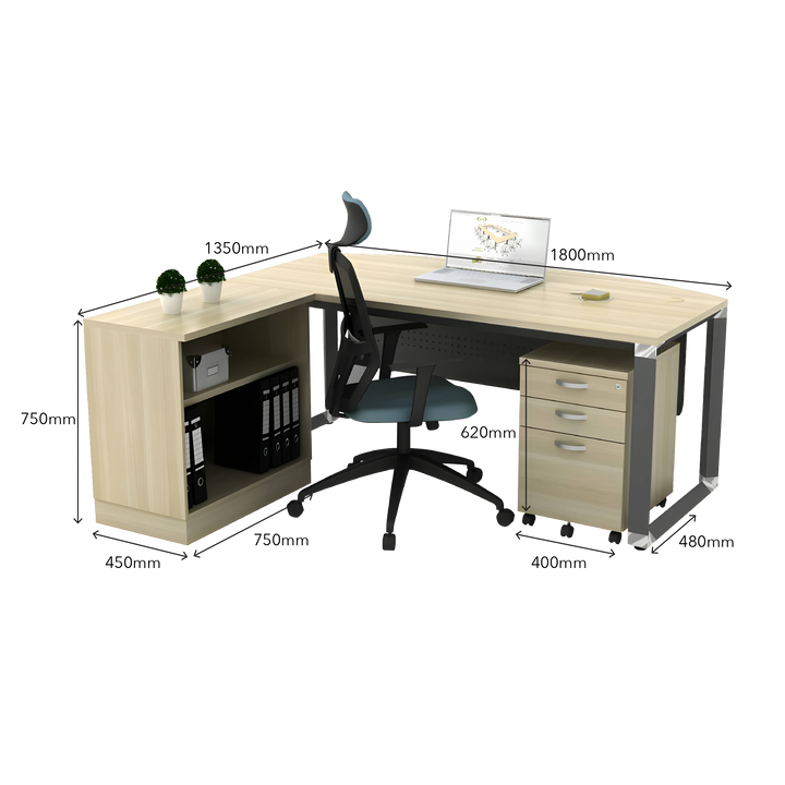 RHODES D-Shape Office Table