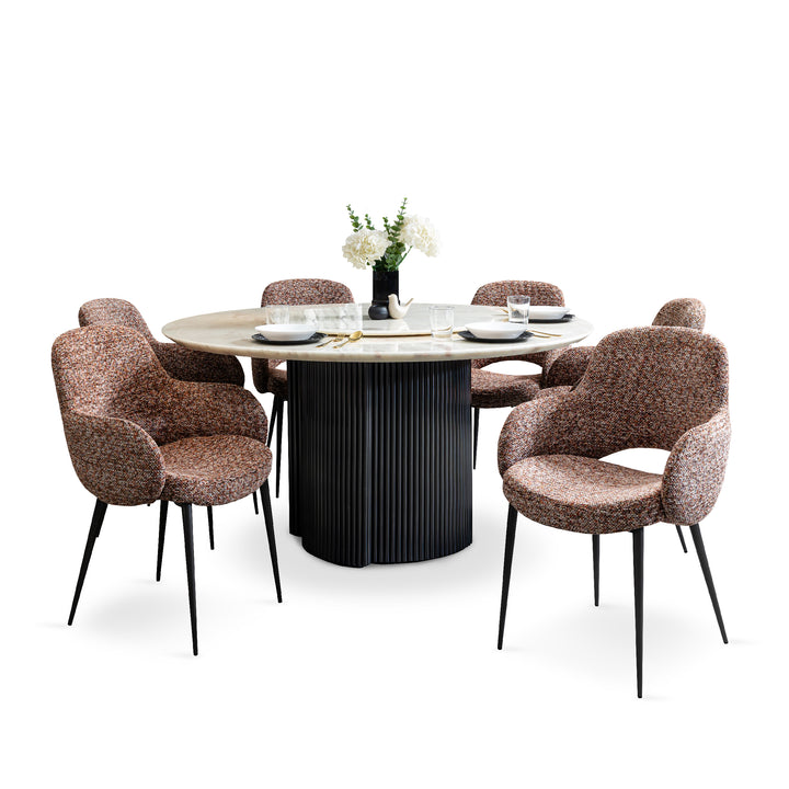 ROSE RAINBOW Marble Dining Set