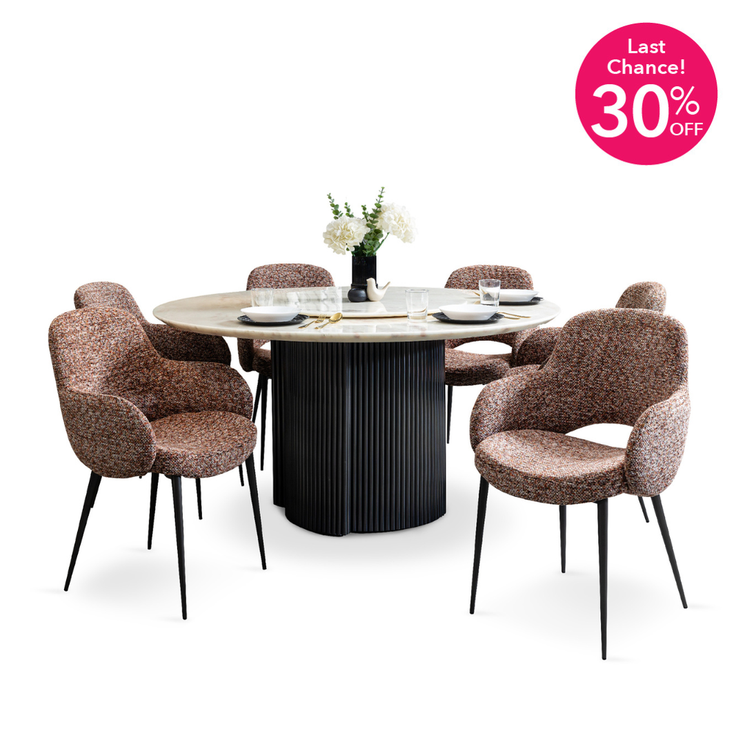 ROSE RAINBOW Marble Dining Set