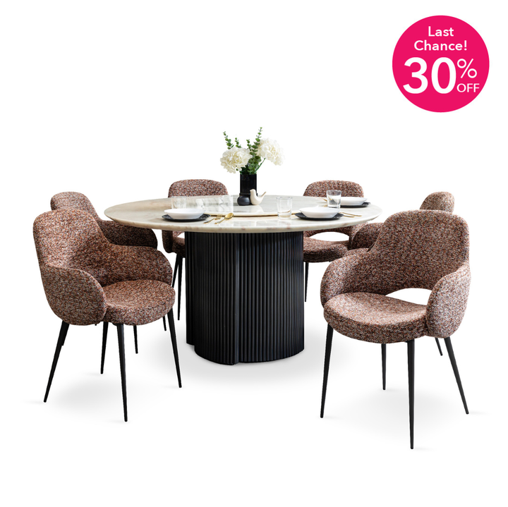 ROSE RAINBOW Marble Dining Set