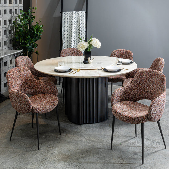 ROSE RAINBOW Marble Dining Set