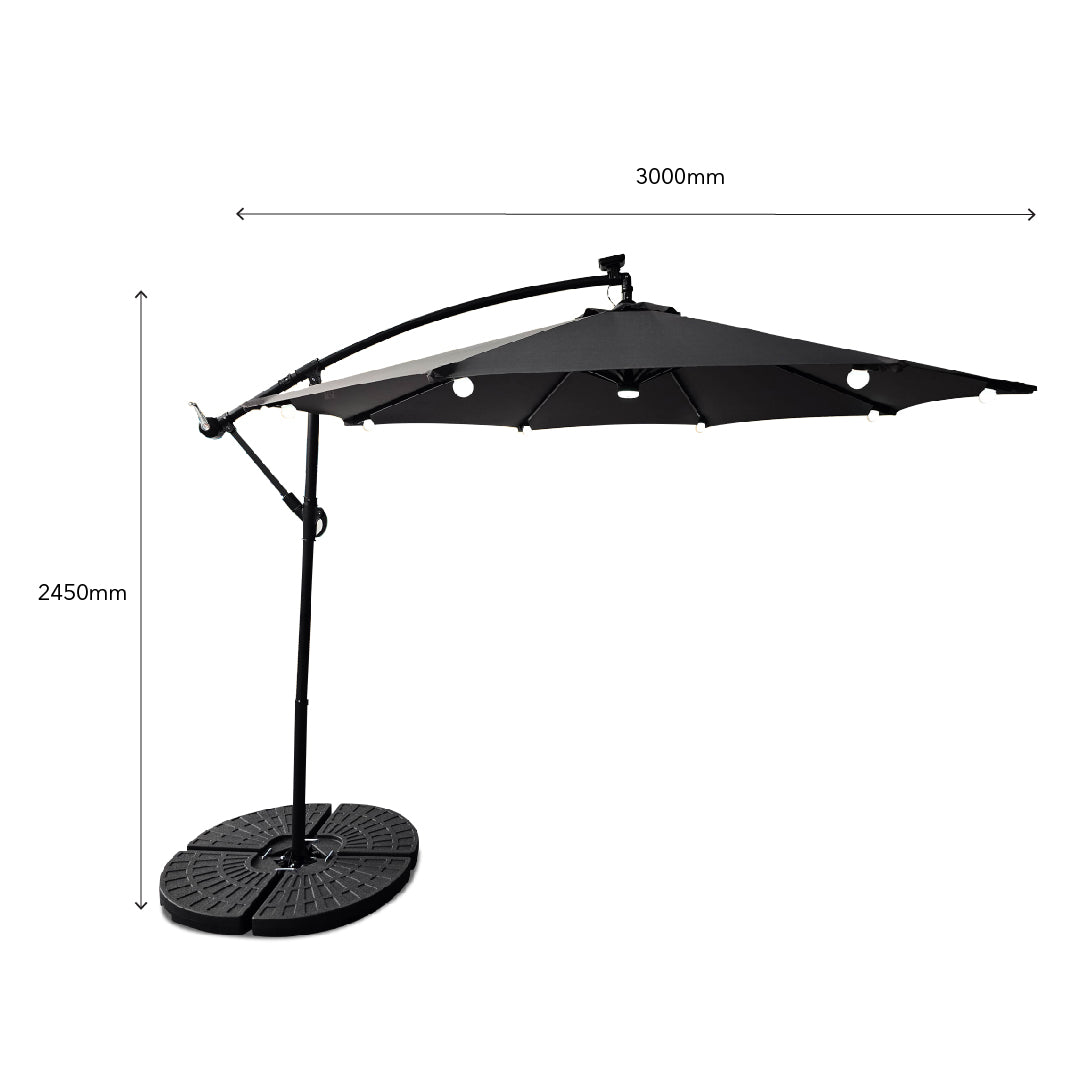 ROSITA Outdoor Umbrella with Solar LED Light