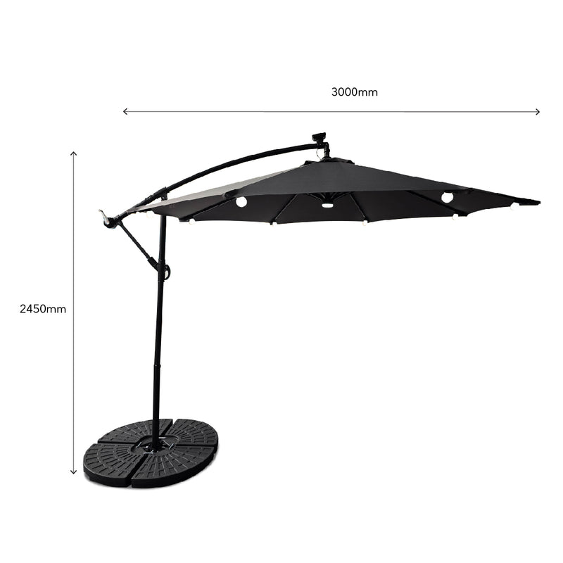 ROSITA Outdoor Umbrella with Solar LED Light