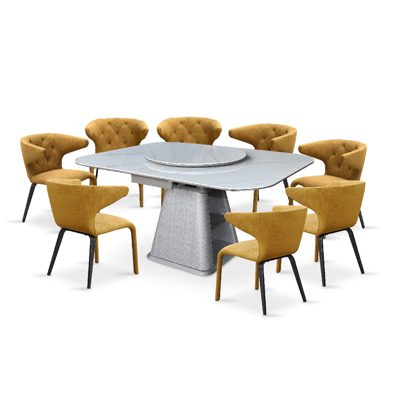 RUNE Marble Extandable Dining Set