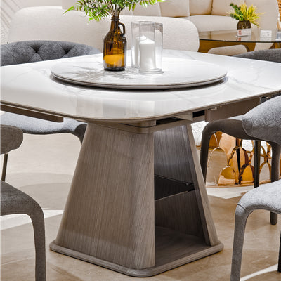 RUNE Marble Extandable Dining Set