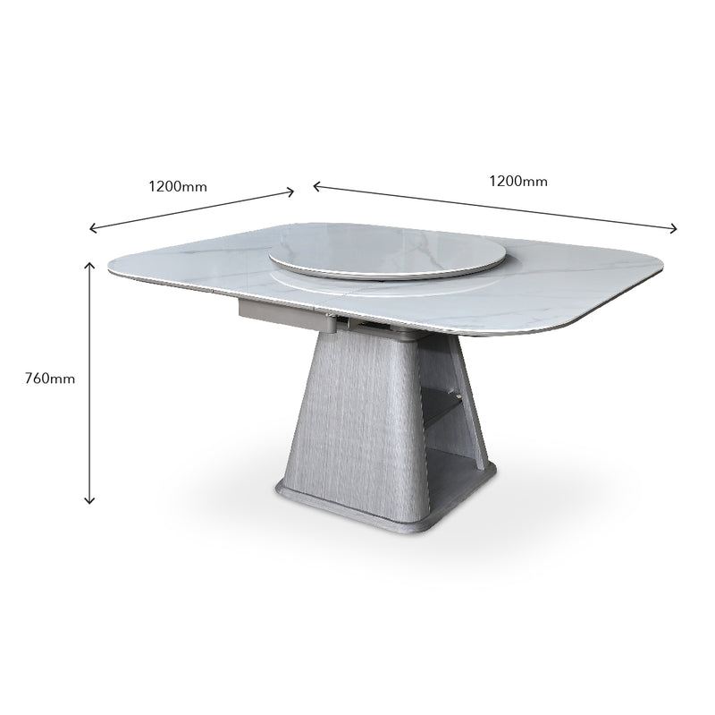 RUNE Marble Extandable Dining Set