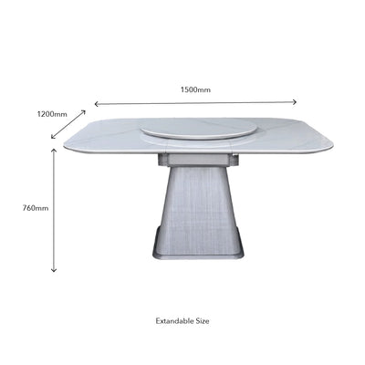 RUNE Marble Extandable Dining Set