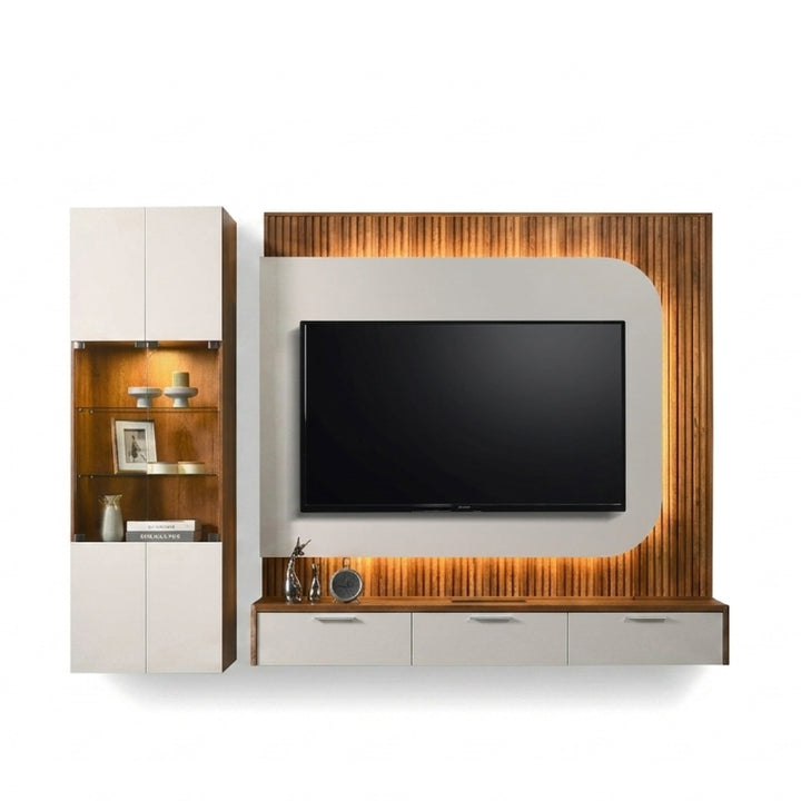 RUSHI Wall Mounted TV & Display Cabinet Set