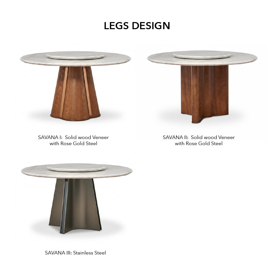 SAVANA Round Natural Marble Stone Dining Table