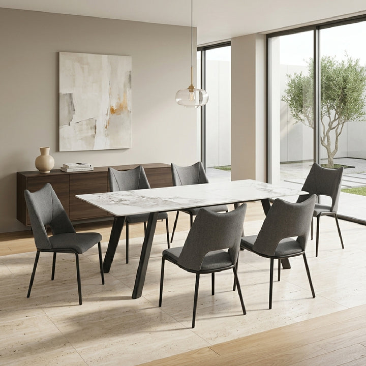 SELINE Dining Set Dark Grey