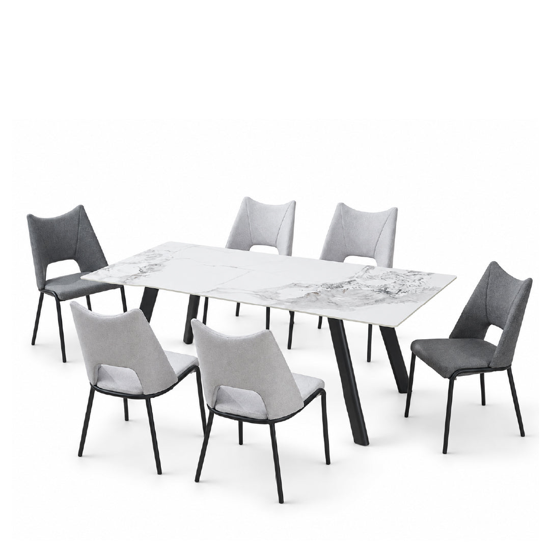 SELINE Armless Dining Chair Beige Grey