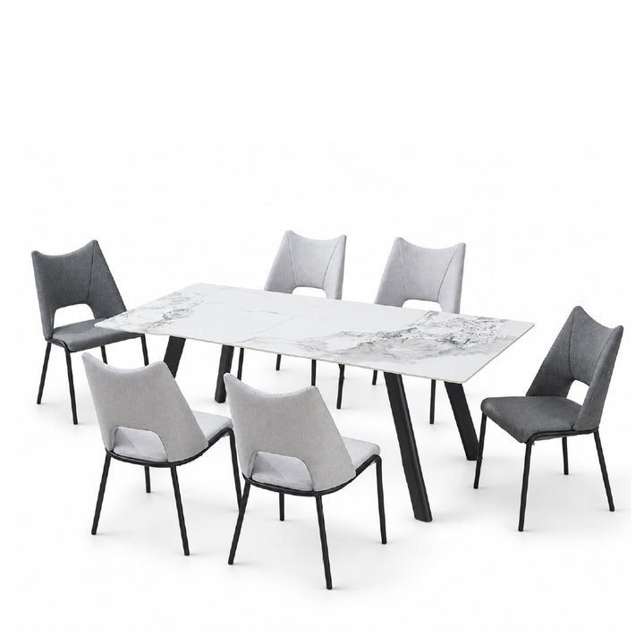 SELINE Armless Dining Chair Beige Grey