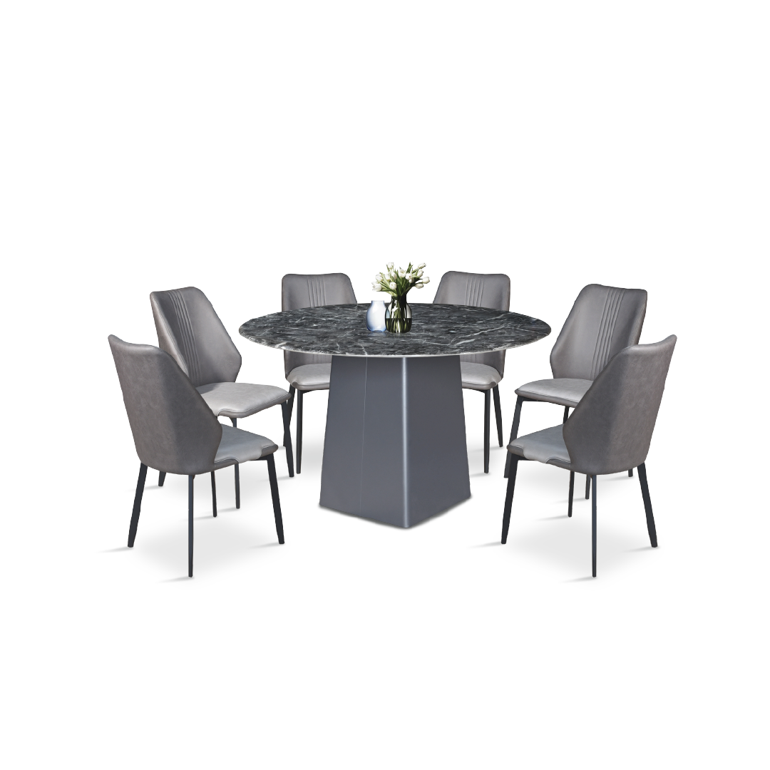 SERAPHINA Crystal Marble Dining Set