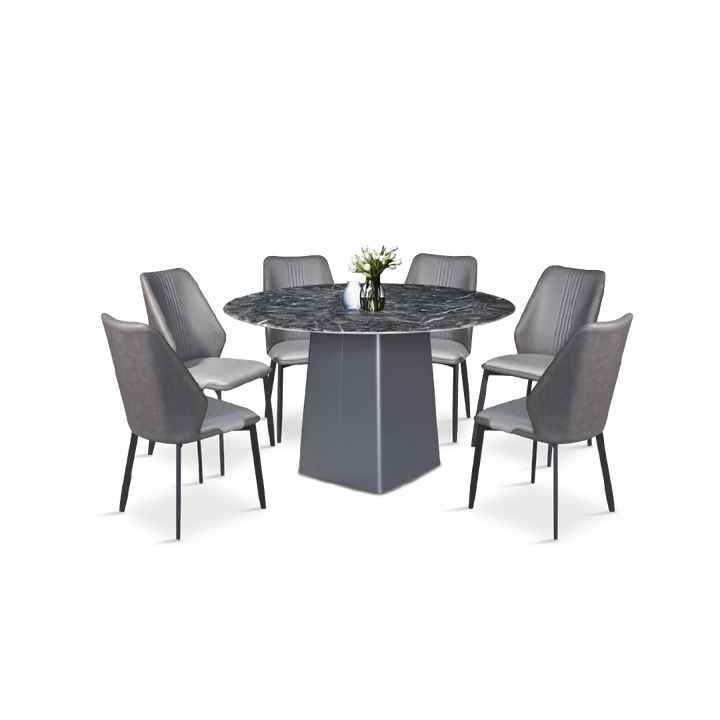 SERAPHINA Crystal Marble Dining Set